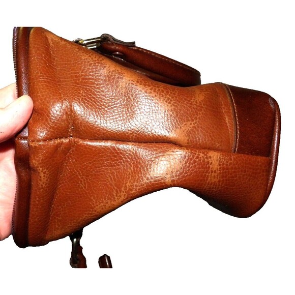 Liz Claiborne Brown Leather Purse Pocketbook Shoulder Strap and Handles Vintage - Picture 3 of 16
